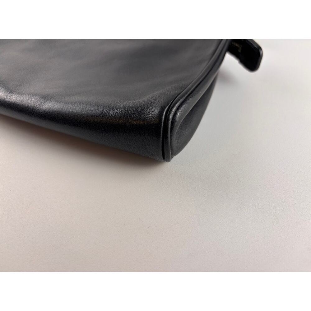 Coach Black Leather Wristlet Clutch Small Purse Tassel Zip 8" x 5.5" - Picture 6 of 9